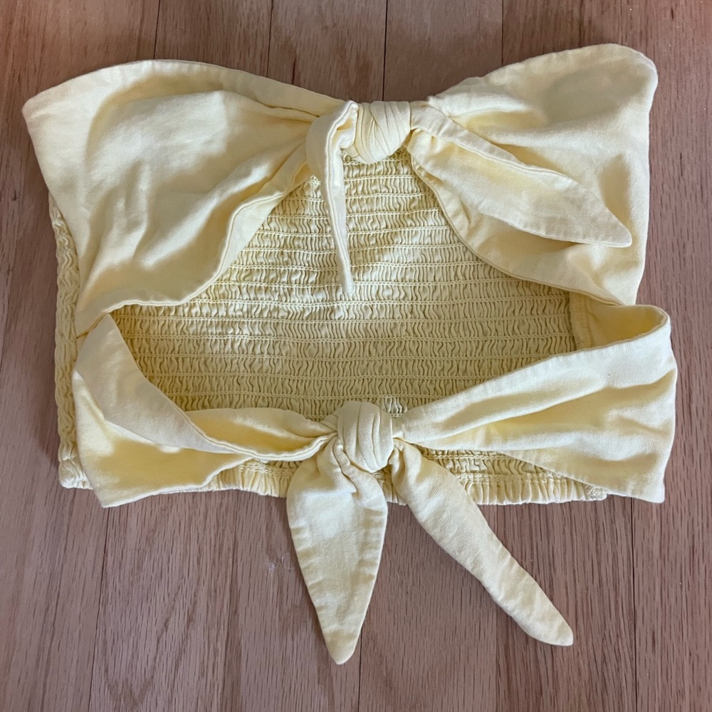 Aritzia Yellow Tube Top with Ties